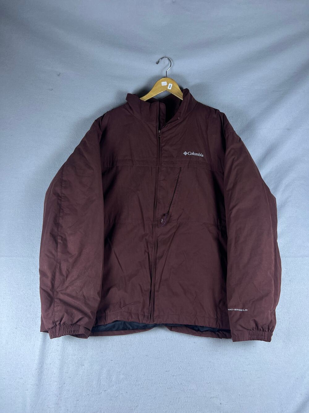 Columbia Jacket Mens 2XL Brown Full Zip Fleece Lined Omni-Shield Outdoor Winter